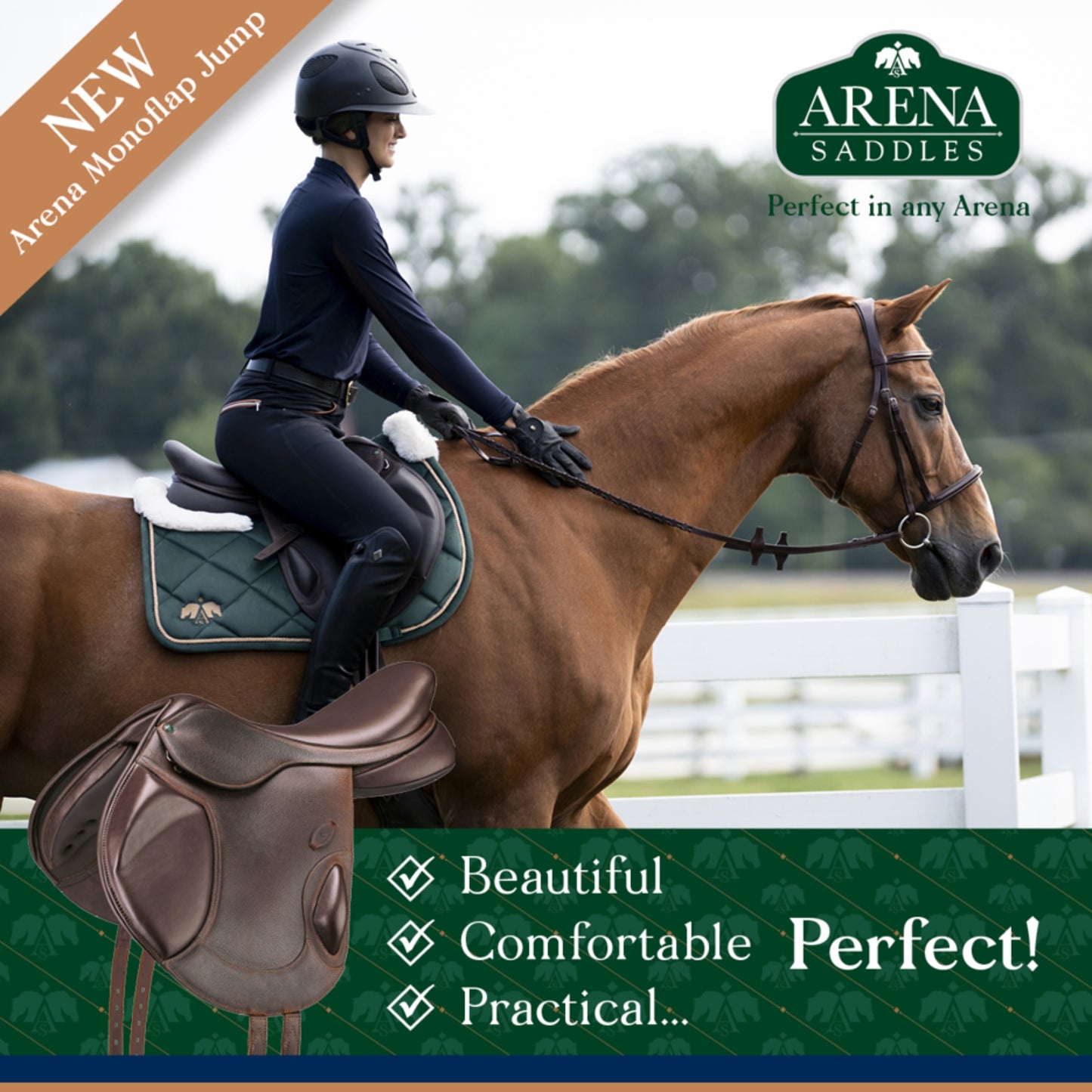 Arena Monoflap Jump HART Saddle - EQ Saddlery