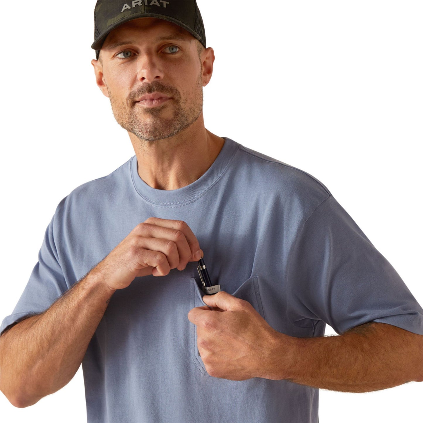 Ariat Mens Rebar Cotton Strong Burning Rubber Short Sleeve T-Shirt - EQ Saddlery
