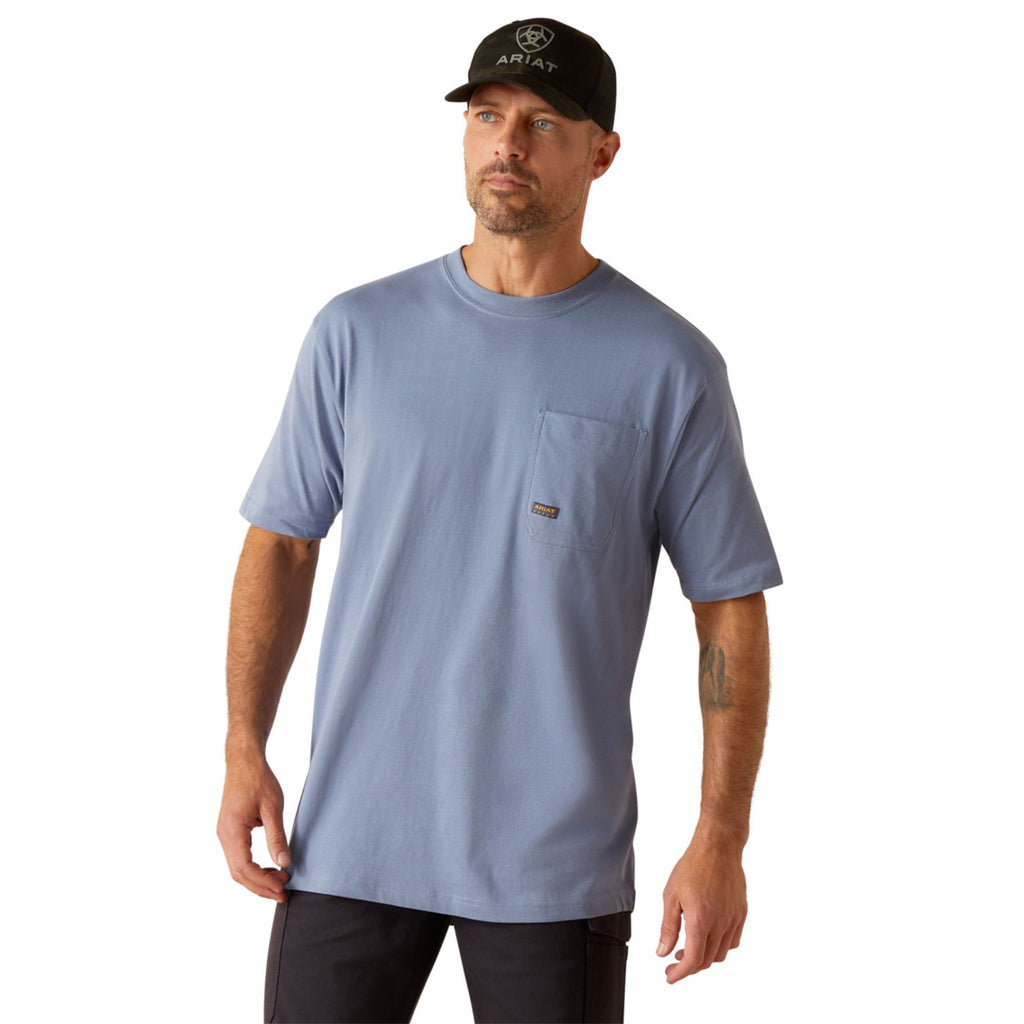 Ariat Mens Rebar Cotton Strong Burning Rubber Short Sleeve T-Shirt