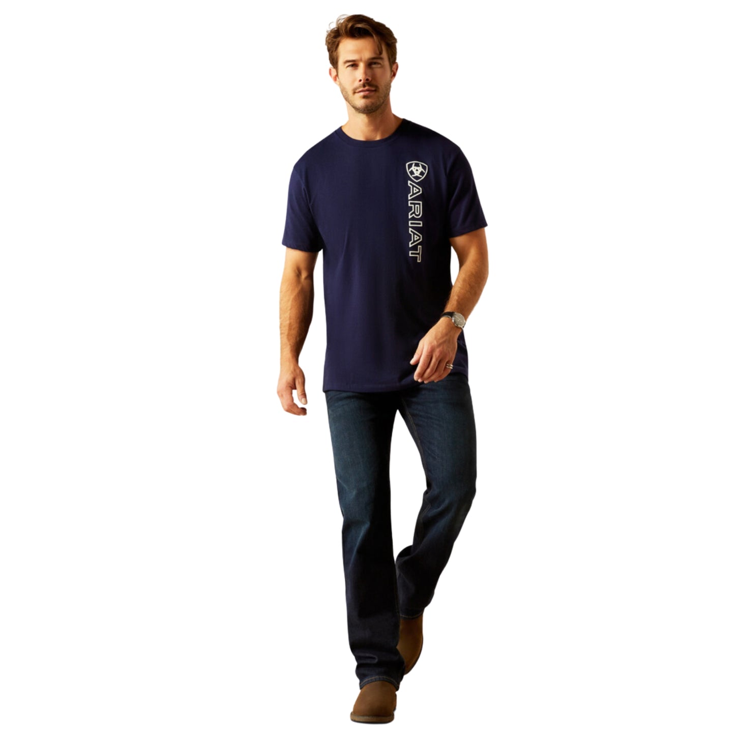 Ariat Mns Vertical Logo SS Tee - EQ Saddlery