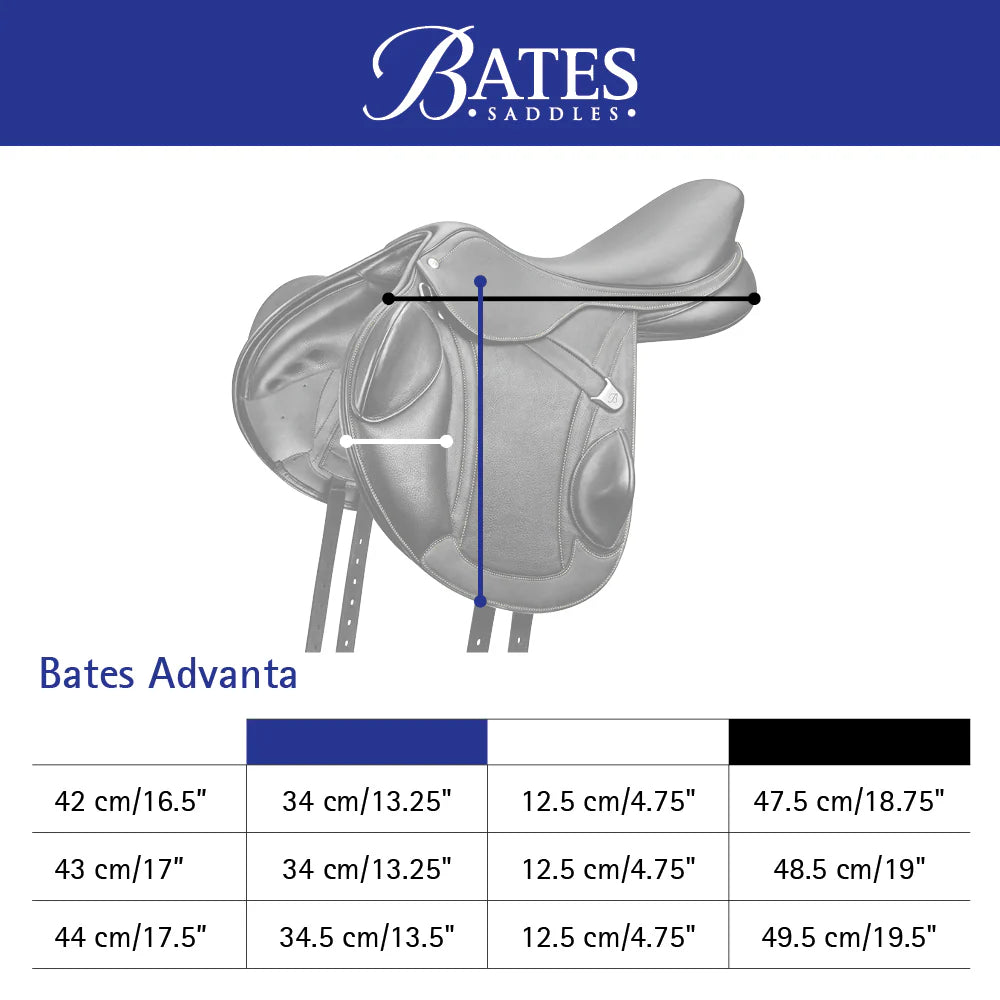 Bates Advanta Luxe CAIR Saddle 17 inch - EQ Saddlery