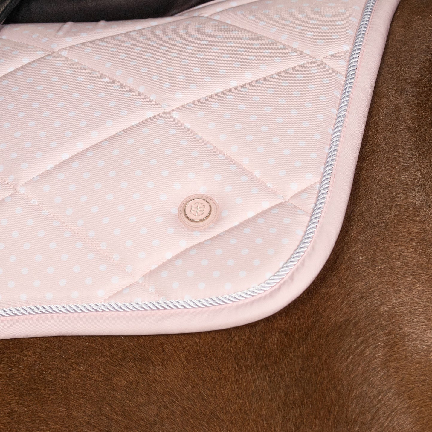 Lara Tweedie Pink Polka Dot Jump Saddle Pad
