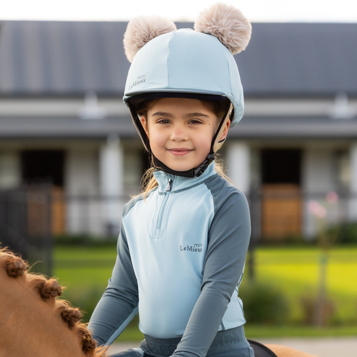 LeMieux Mini Double Pom Hat Silk - EQ Saddlery