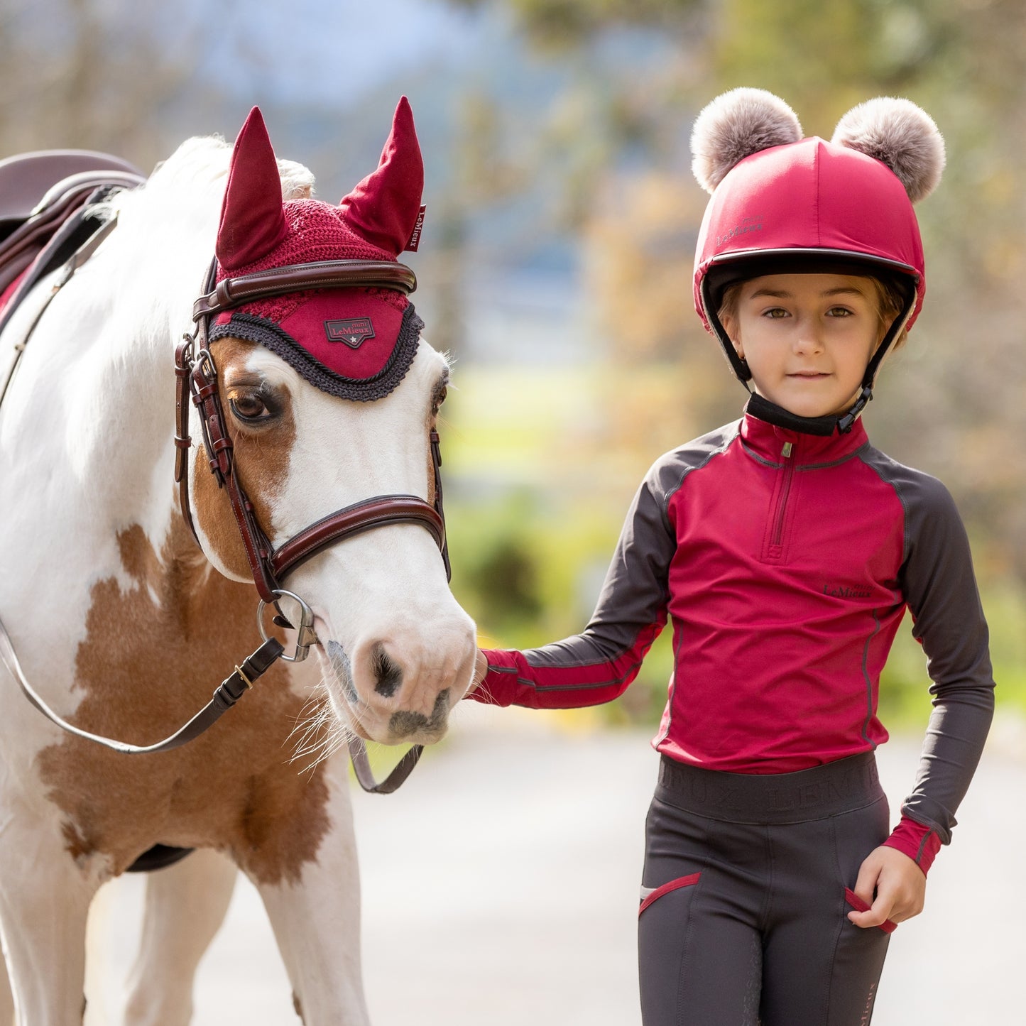 LeMieux Mini Double Pom Hat Silk - EQ Saddlery