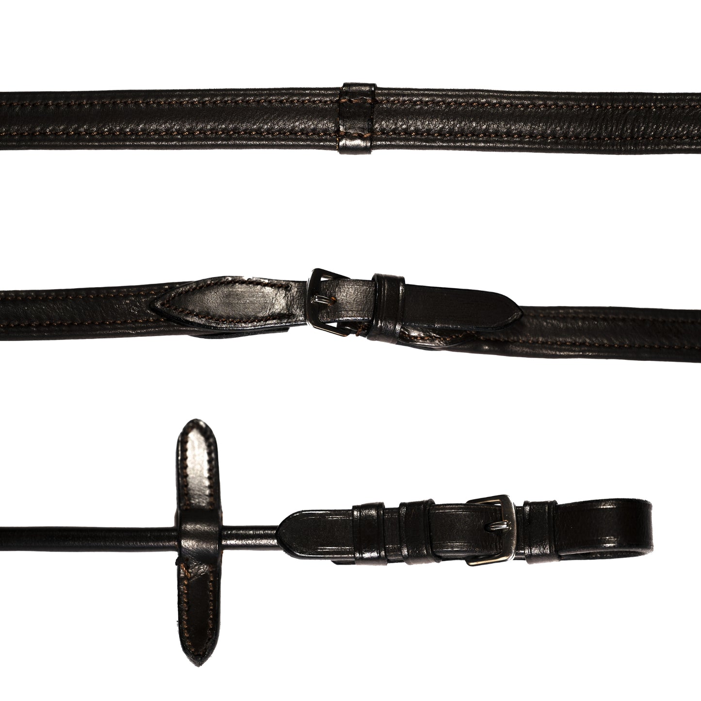 Lumiere Padded Nappa Rolled Leather Reins - EQ Saddlery