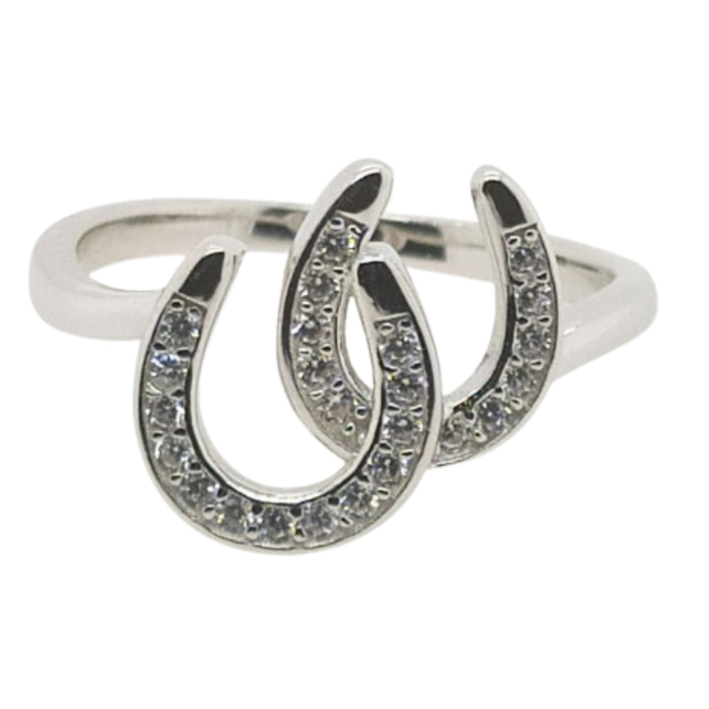 MCJ CZ Double Horseshoe Ring - EQ Saddlery