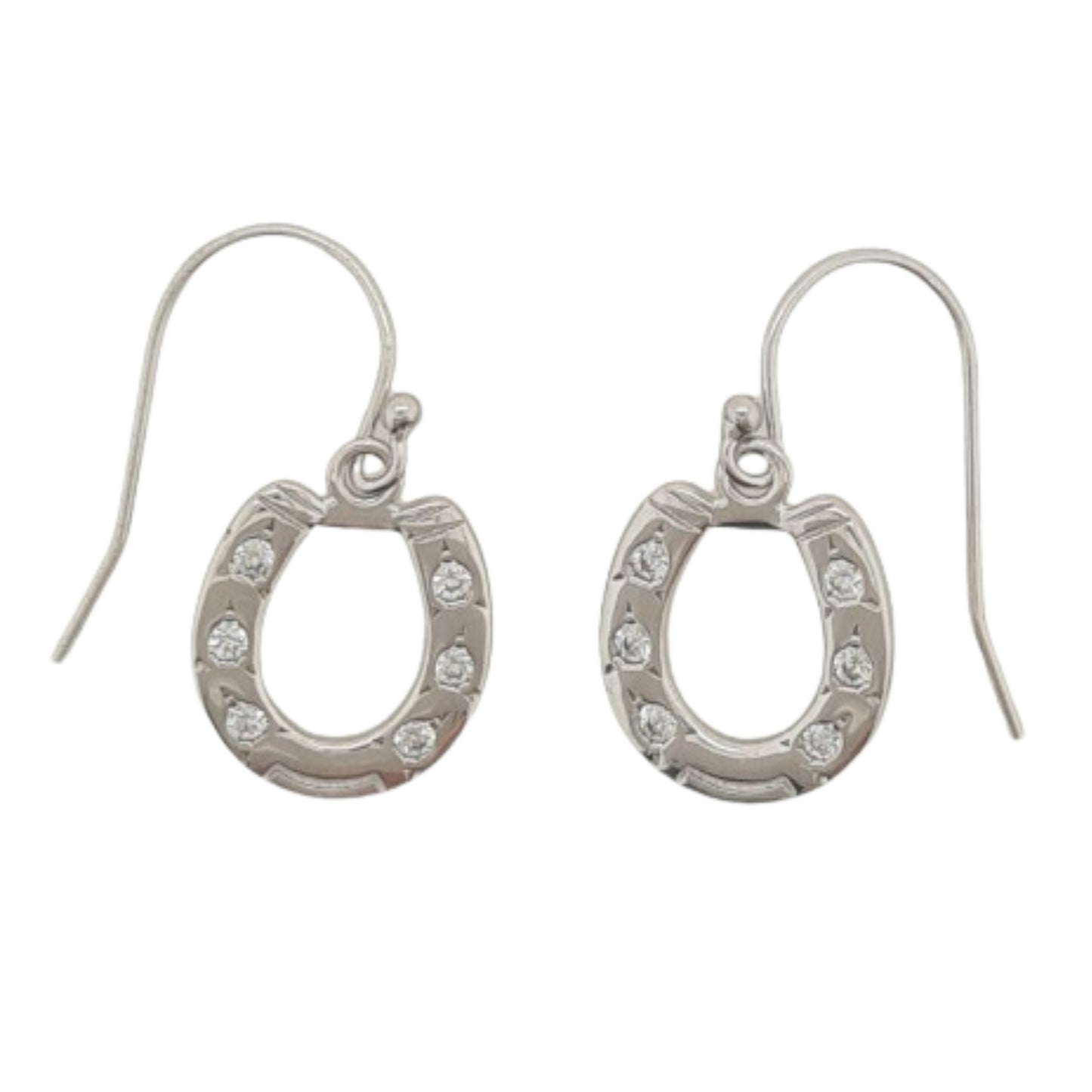 MCJ CZ Drop Horseshoe Earrings - EQ Saddlery