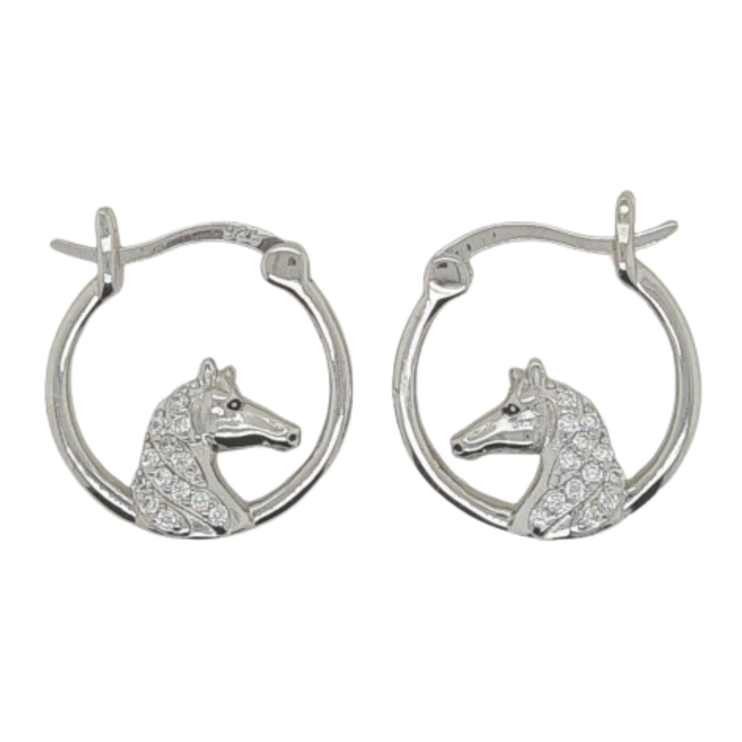MCJ Hopos CZ Horse Earrings - EQ Saddlery