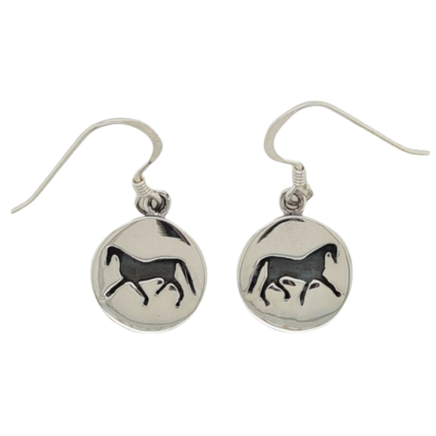 MCJ Horse In Disc Drop Earrings - EQ Saddlery