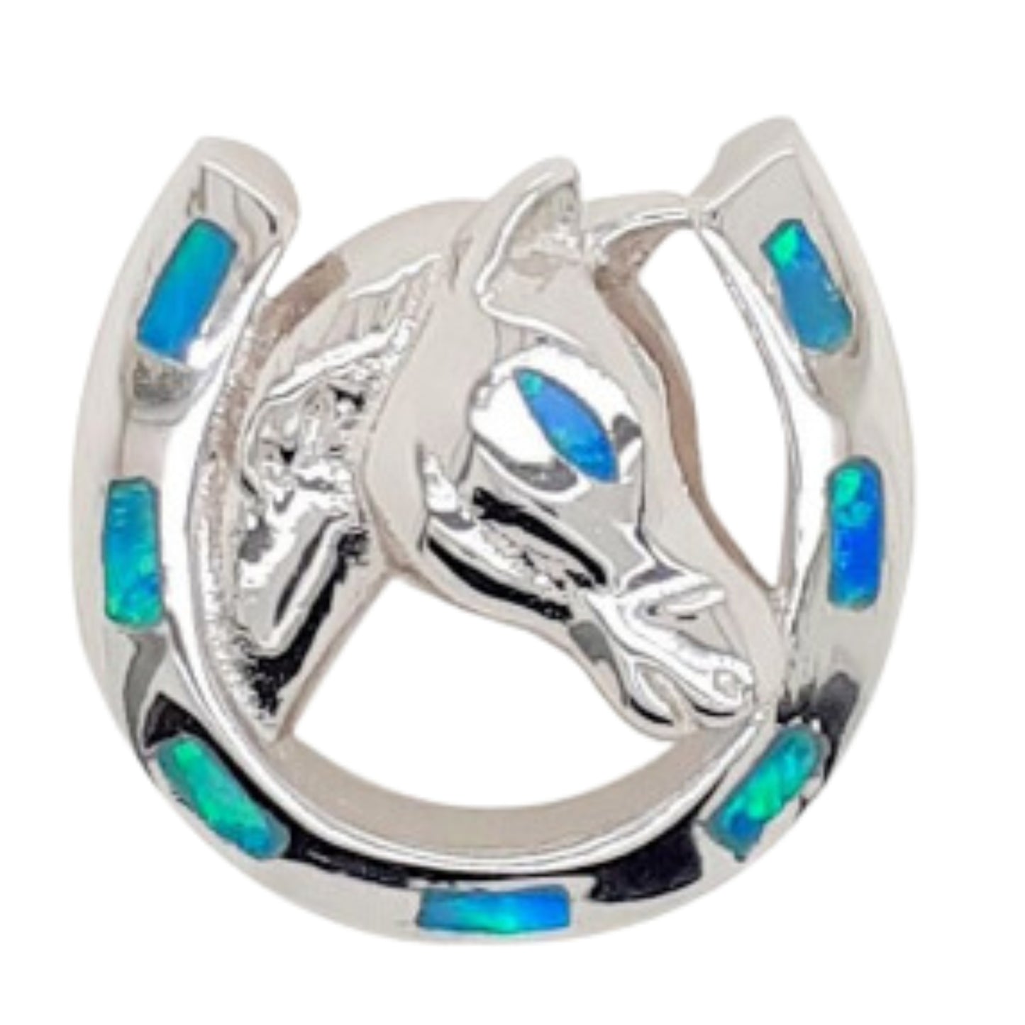 MCJ Horse and Horseshoe Opal Pendant - EQ Saddlery