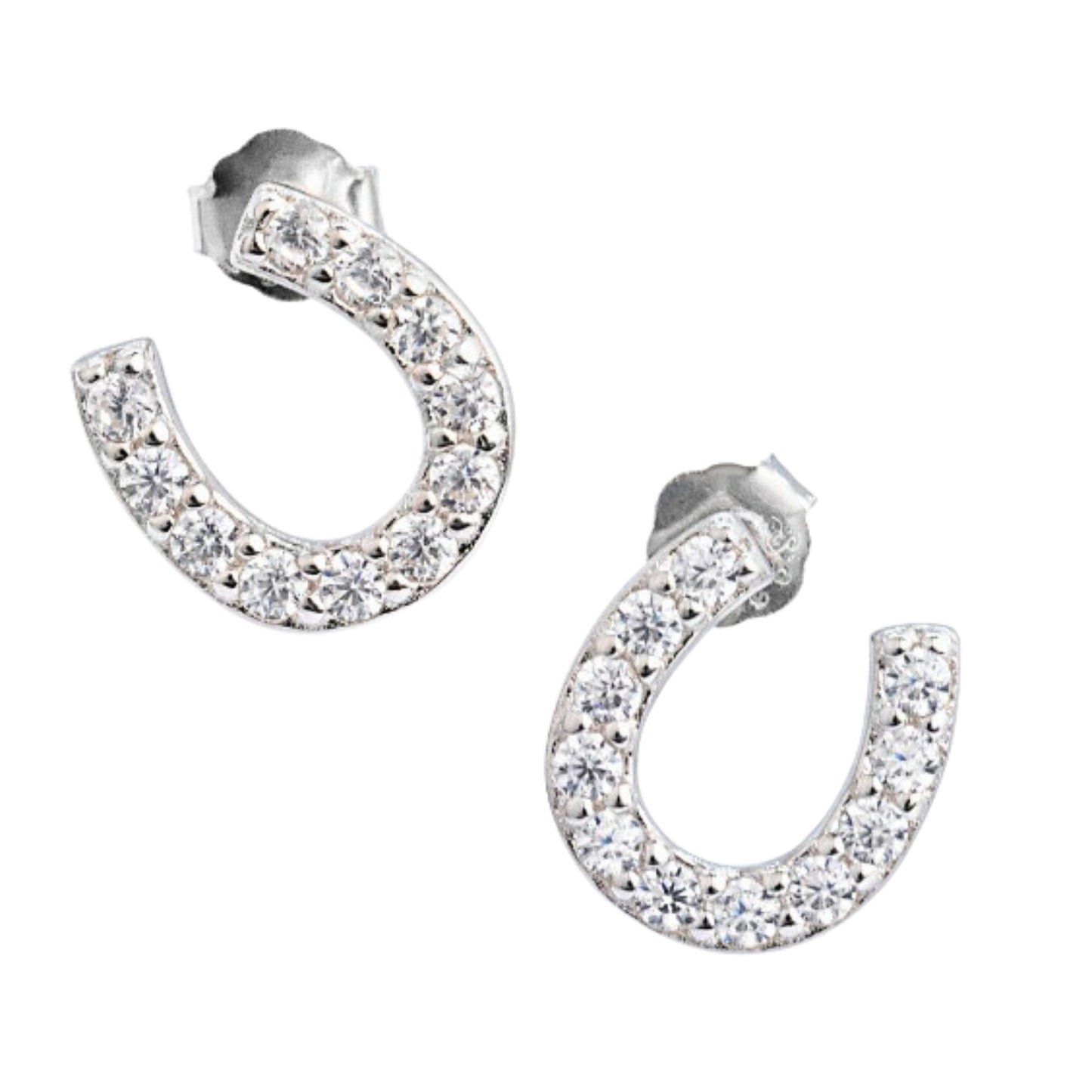 MCJ Horseshoe CZ Stud Earrings - EQ Saddlery