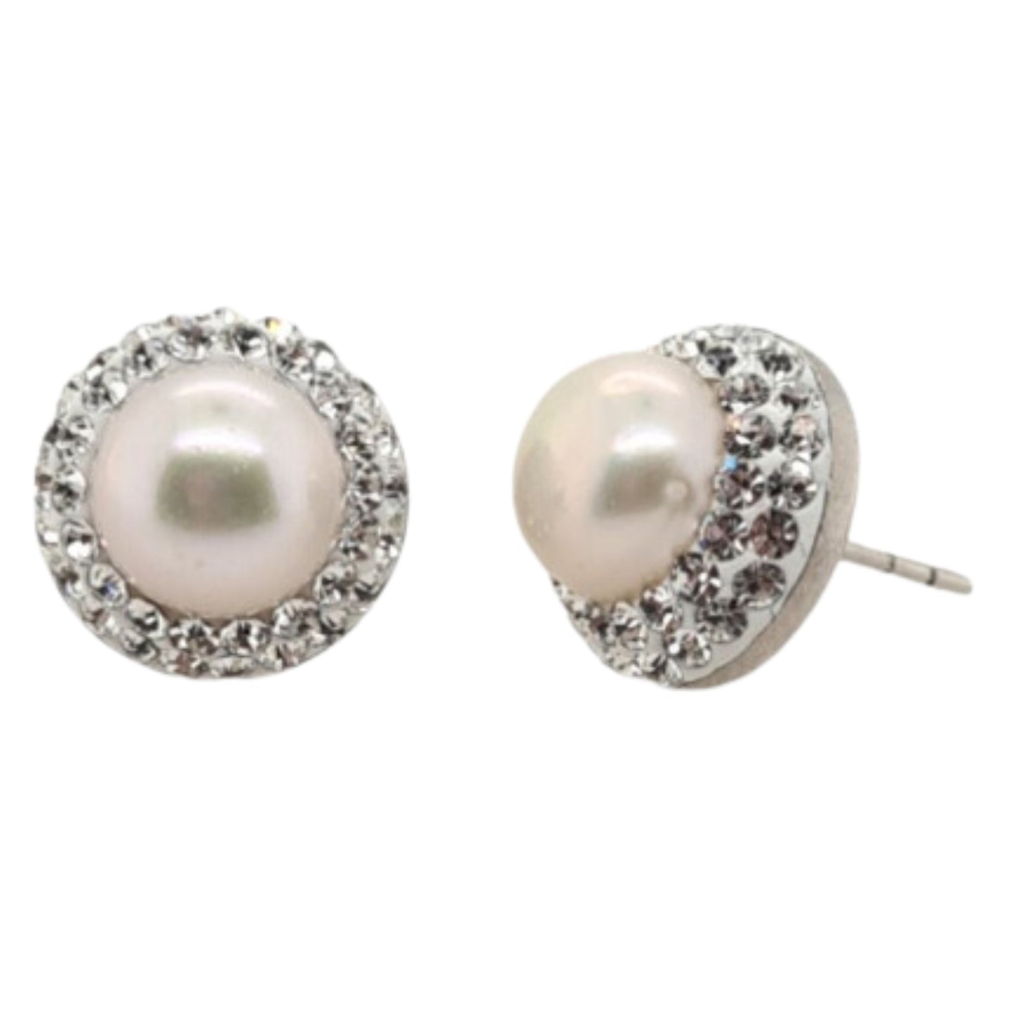 MCJ Pearl 10mm CZ Stud Earring - EQ Saddlery