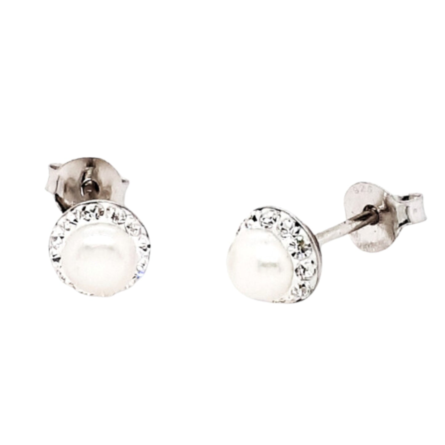MCJ Pearl CZ Stud Earrings - EQ Saddlery