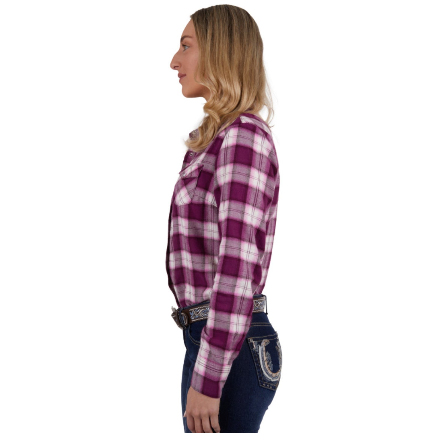 Pure Western Womens Shakia Check Long Sleeve Shirt - EQ Saddlery
