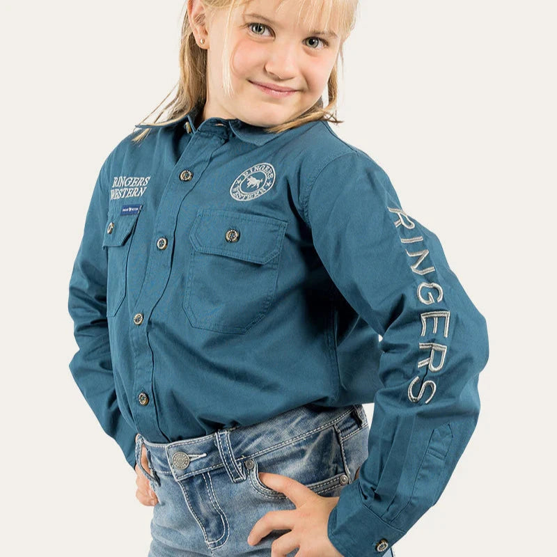 Ringers Western Kids Jackaroo Full Button Work Shirt - EQ Saddlery