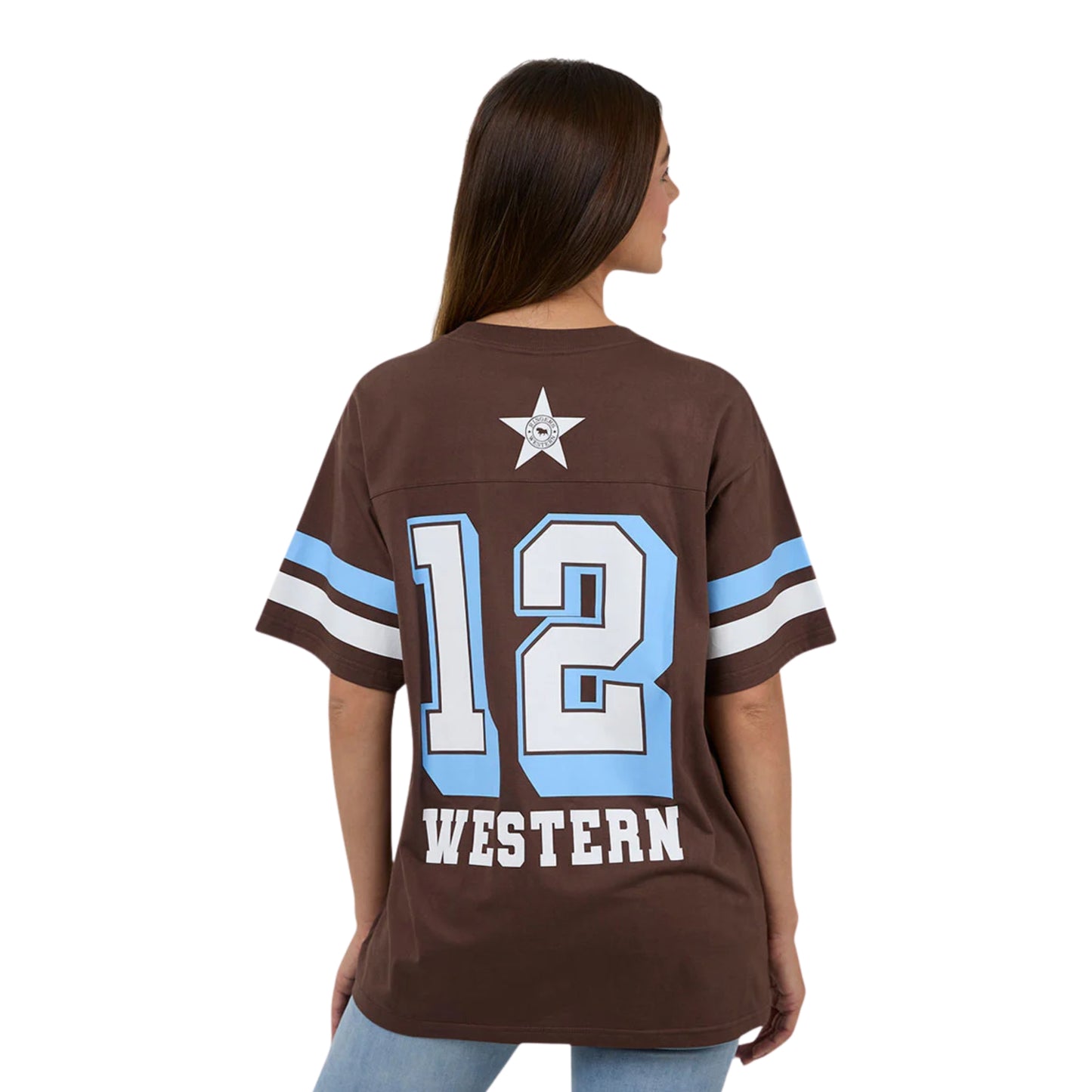 Ringers Western Womens Rodeo Cowboy Athletic Oversized T-Shirt