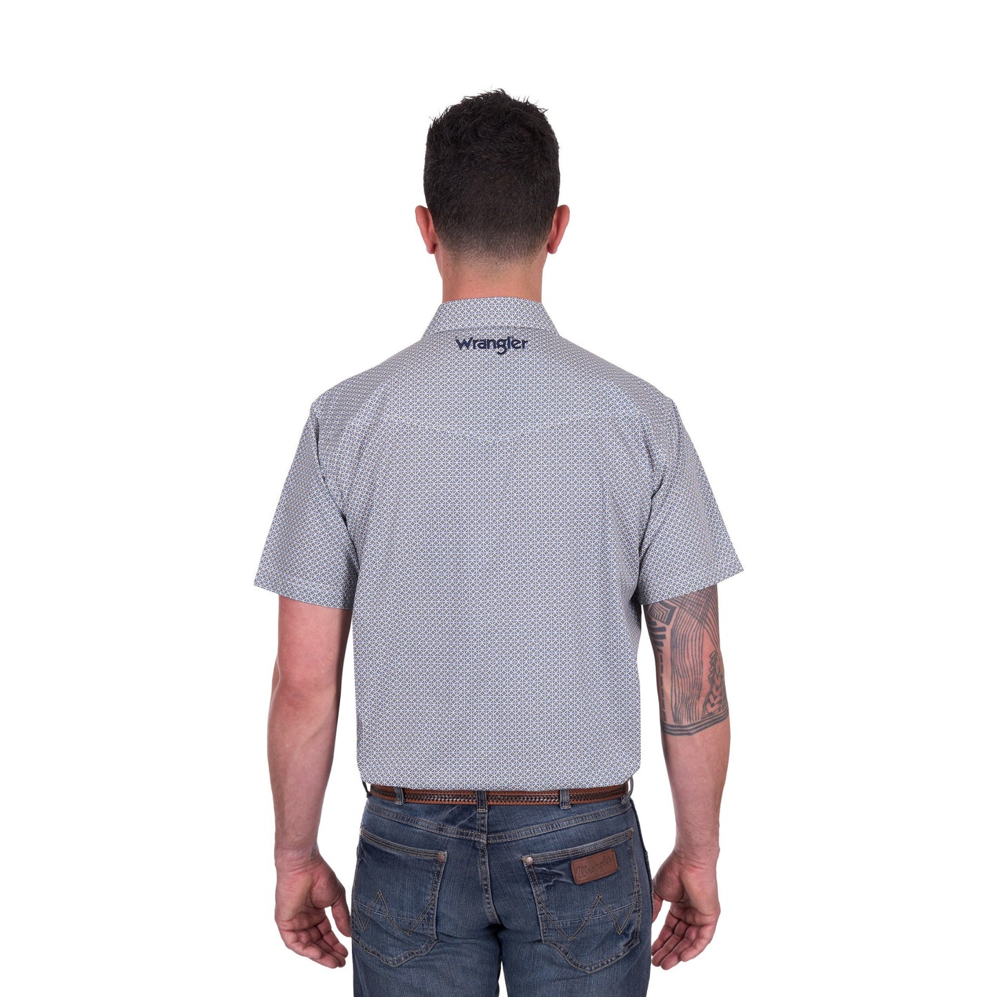 Wrangler Mens Jimmy Print Western Short Sleeve Shirt - EQ Saddlery