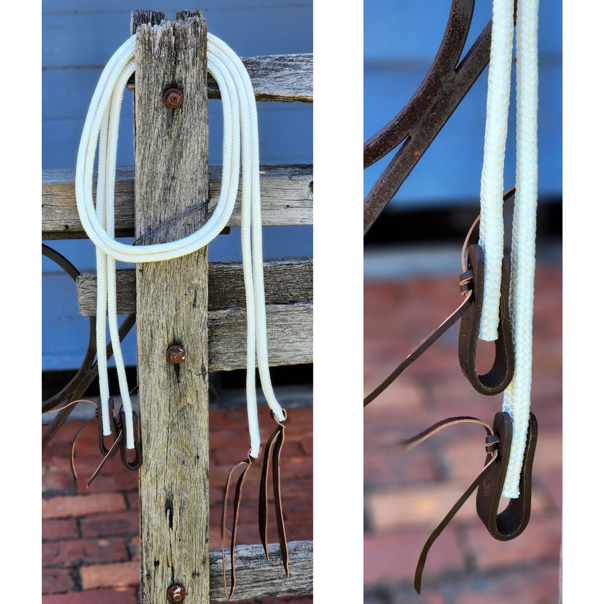 Toprail Campdraft Reins w Waterloop Ends 3/4 inch