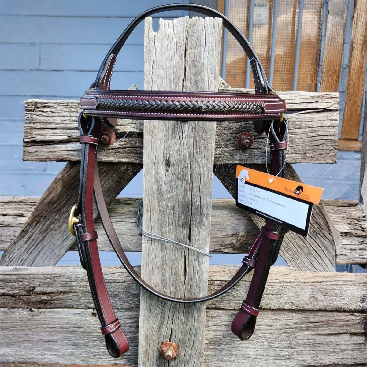Toprail Contrast Thin Plait Browband Bridle