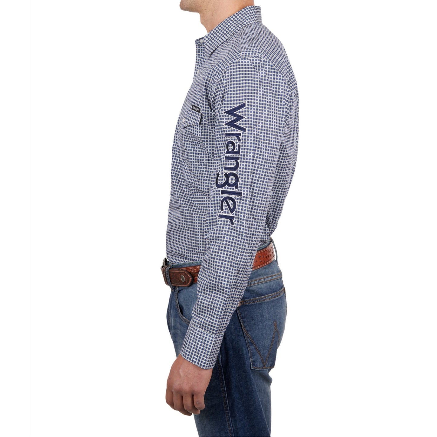 Wrangler Mens Peter Logo Long Sleeve Shirt - EQ Saddlery
