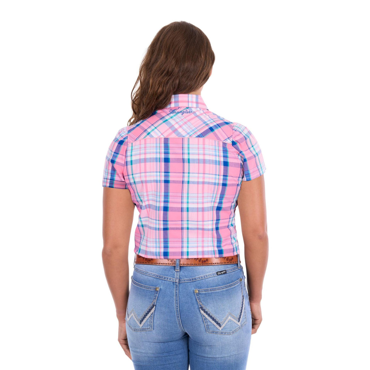 Wrangler Women Kiara Check Western Short Sleeve Shirt