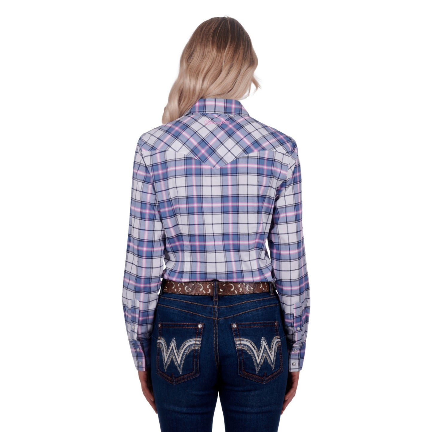 Wrangler Womens Lucy Check Long Sleeve Western Shirt - EQ Saddlery