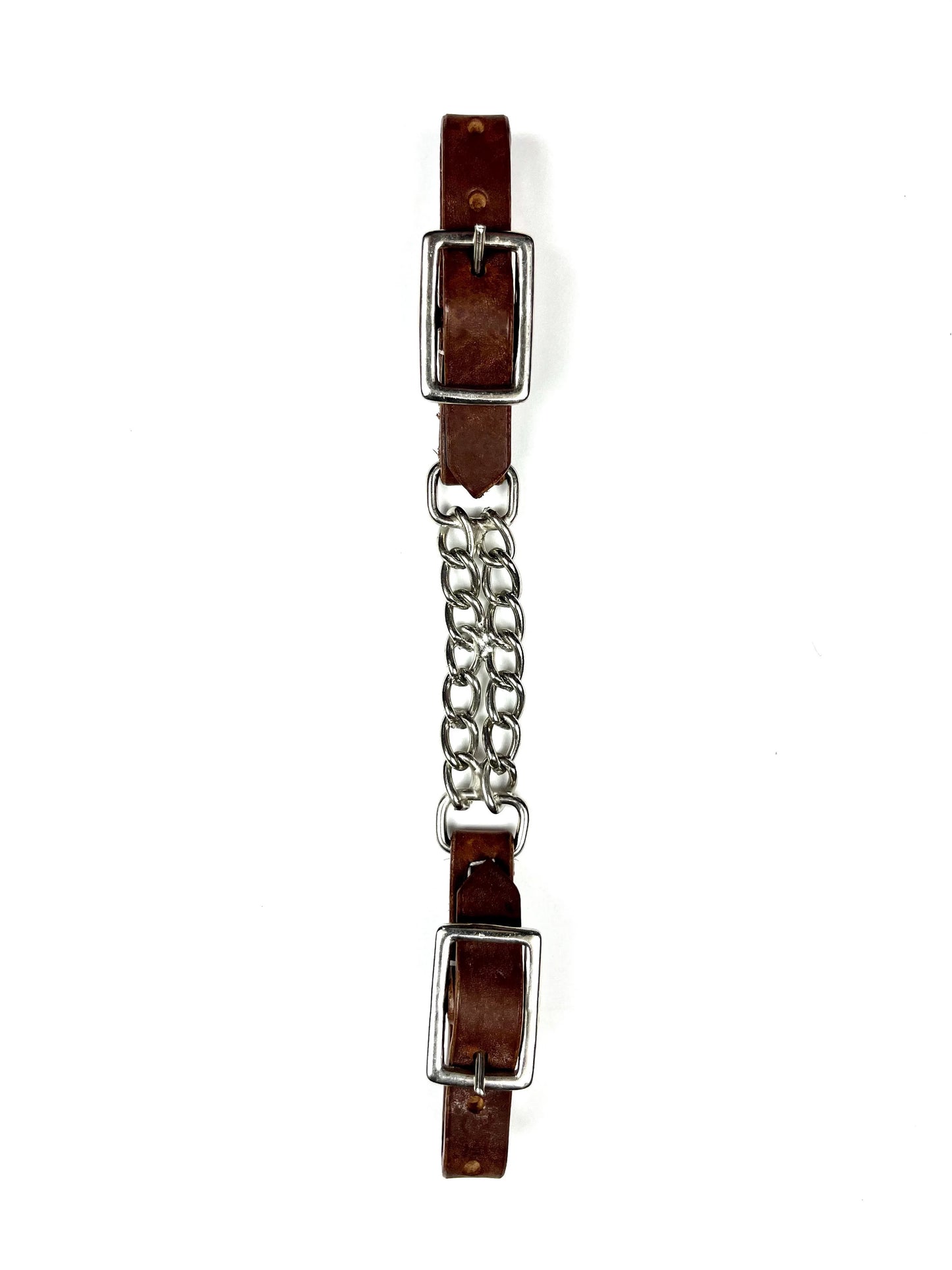 Ezy Ride Curb Strap w Double Chain Leather Ends