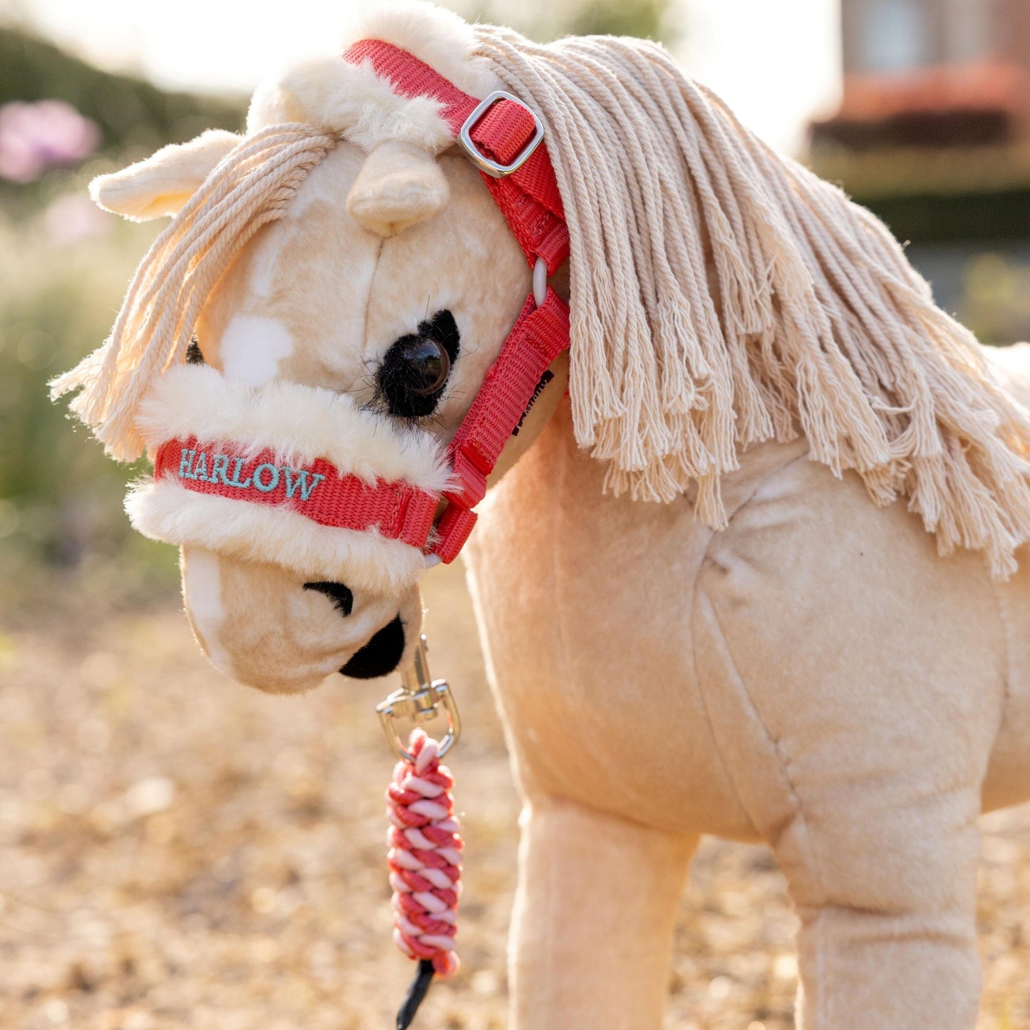 Harlow Toy Pony Headcollar & Leadrope Coral Crush