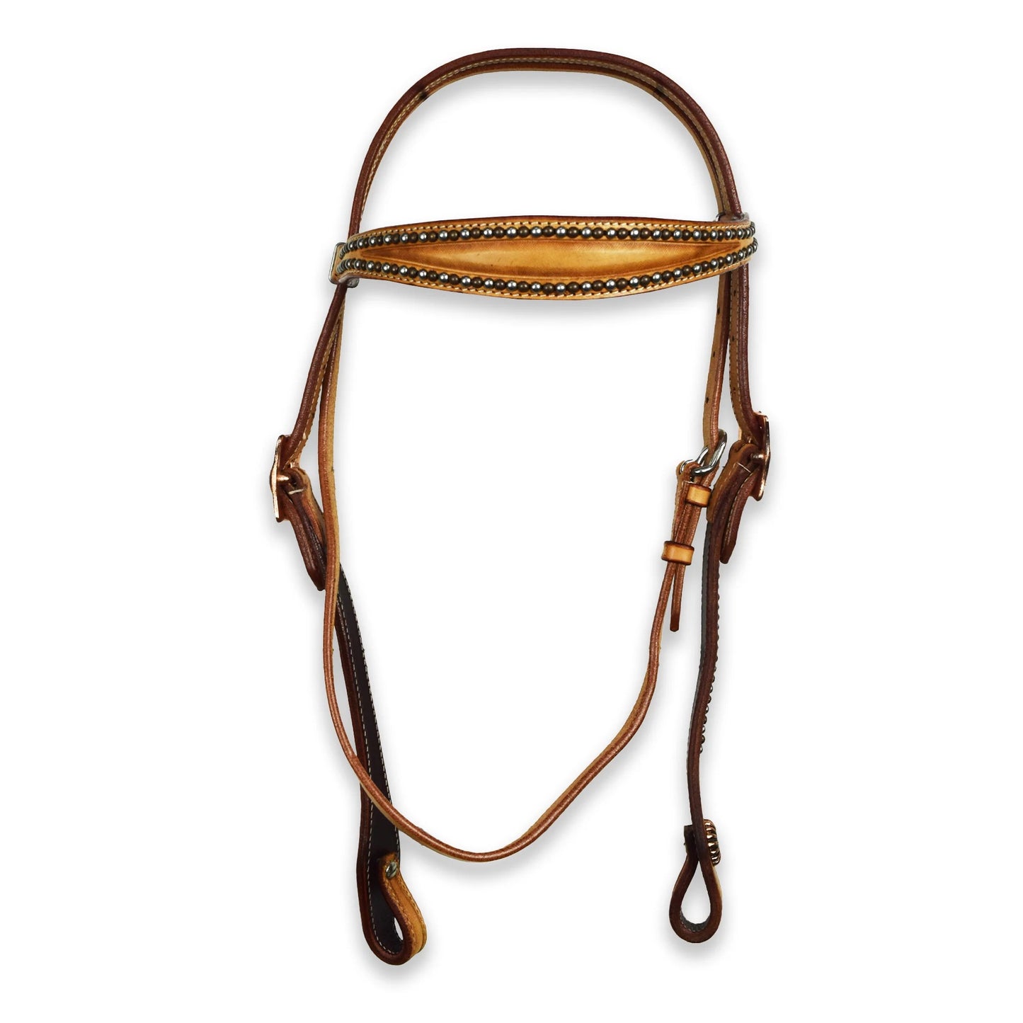 Ezy Ride Bridle Shaped Browband w Copper Silver Dots