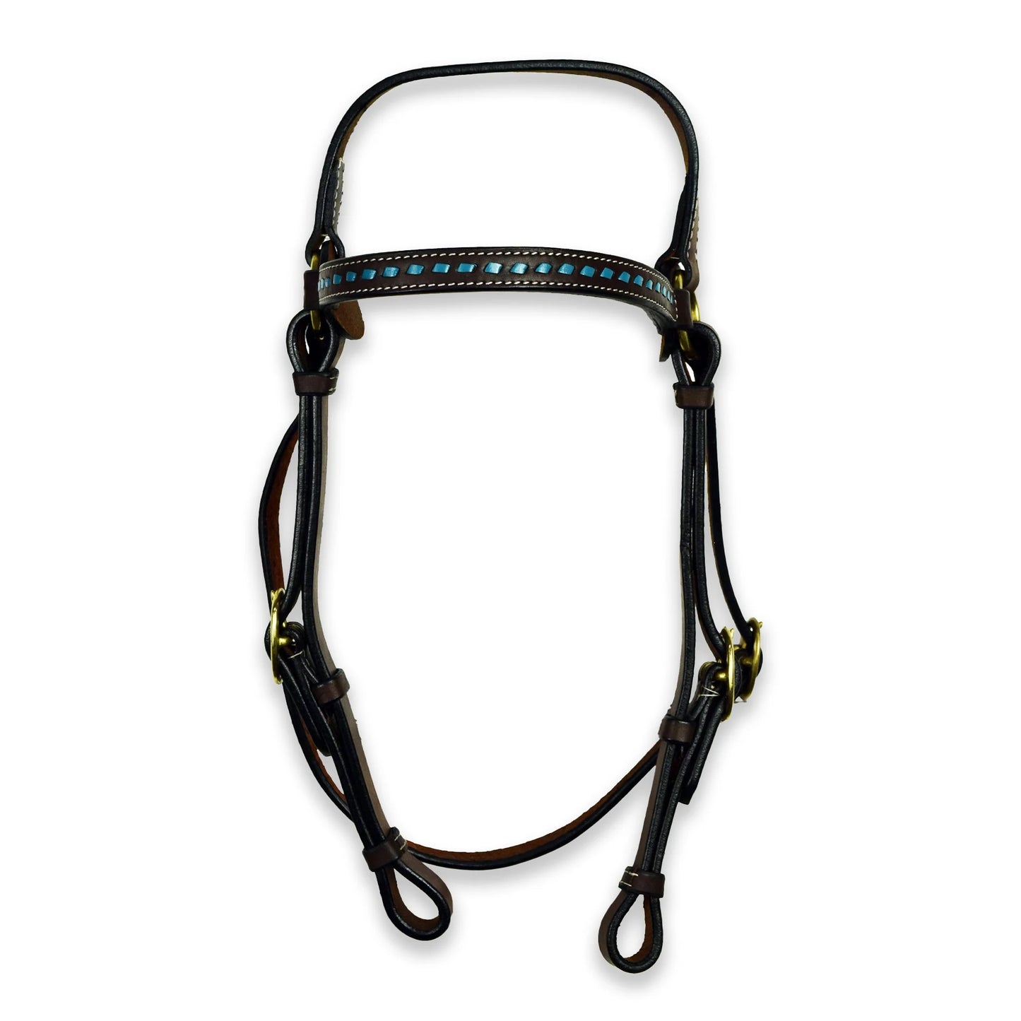Ezy Ride Barcoo Bridle w Turquoise Lace Browband