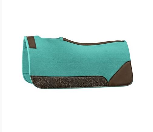 Fort Worth Antique Tooled Felt Saddle Pad - EQ Saddlery