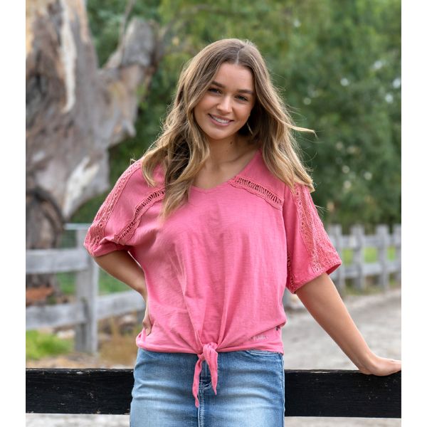 Pure Western Beatrice Fashion Tee Rose - EQ Saddlery