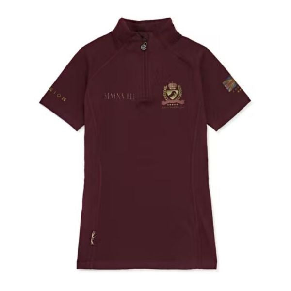 Shires Team Kids Short Sleeve Baselayer Burgundy - EQ Saddlery