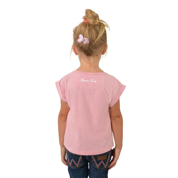 Thomas Cook Girls Adella Twist Back Tee Pink Marle - EQ Saddlery
