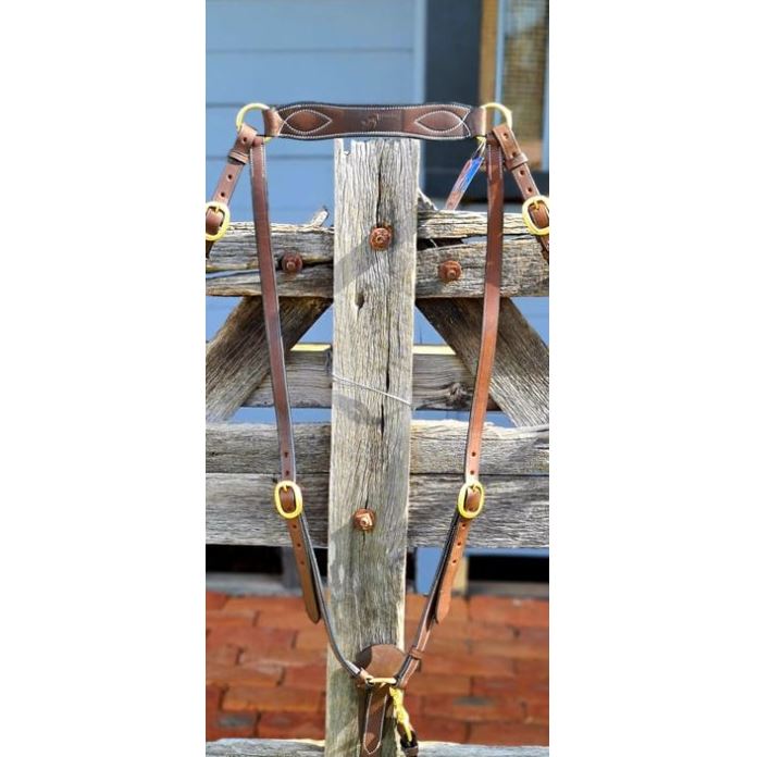 Toprail Leather Show Breastplate Traditional - EQ Saddlery