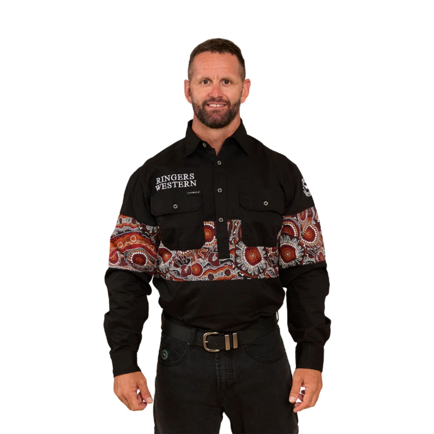 Ringers Western Mens Walkabout Warrior Half Button Work Shirt - EQ Saddlery