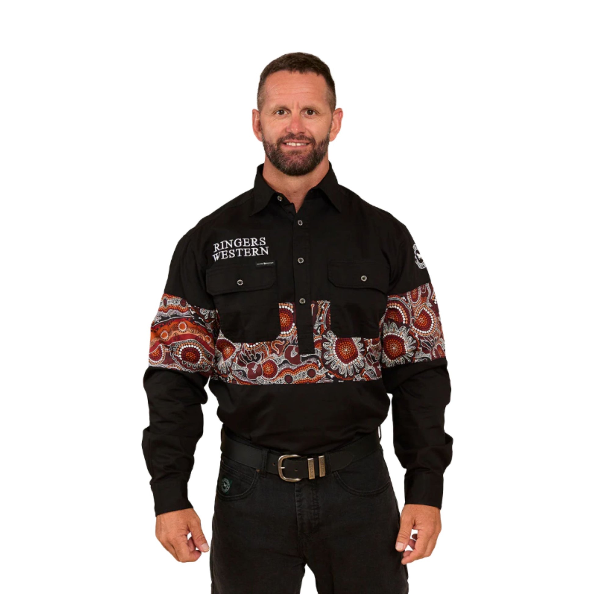 Ringers Western Mens Walkabout Warrior Half Button Work Shirt - EQ Saddlery