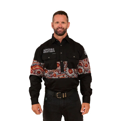 Ringers Western Mens Walkabout Warrior Half Button Work Shirt - EQ Saddlery