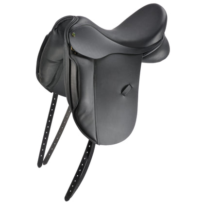 Ideal Suzannah Dressage Saddle Black Patent Piping 17.5 Inch Medium Wide