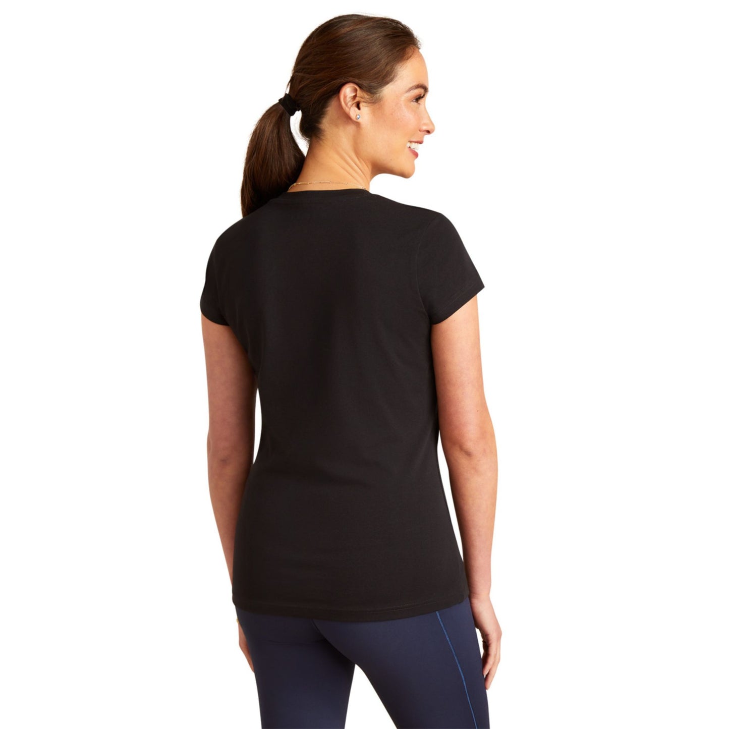 Ariat Womens Vertical Logo V Neck Short Sleeve T-Shirt