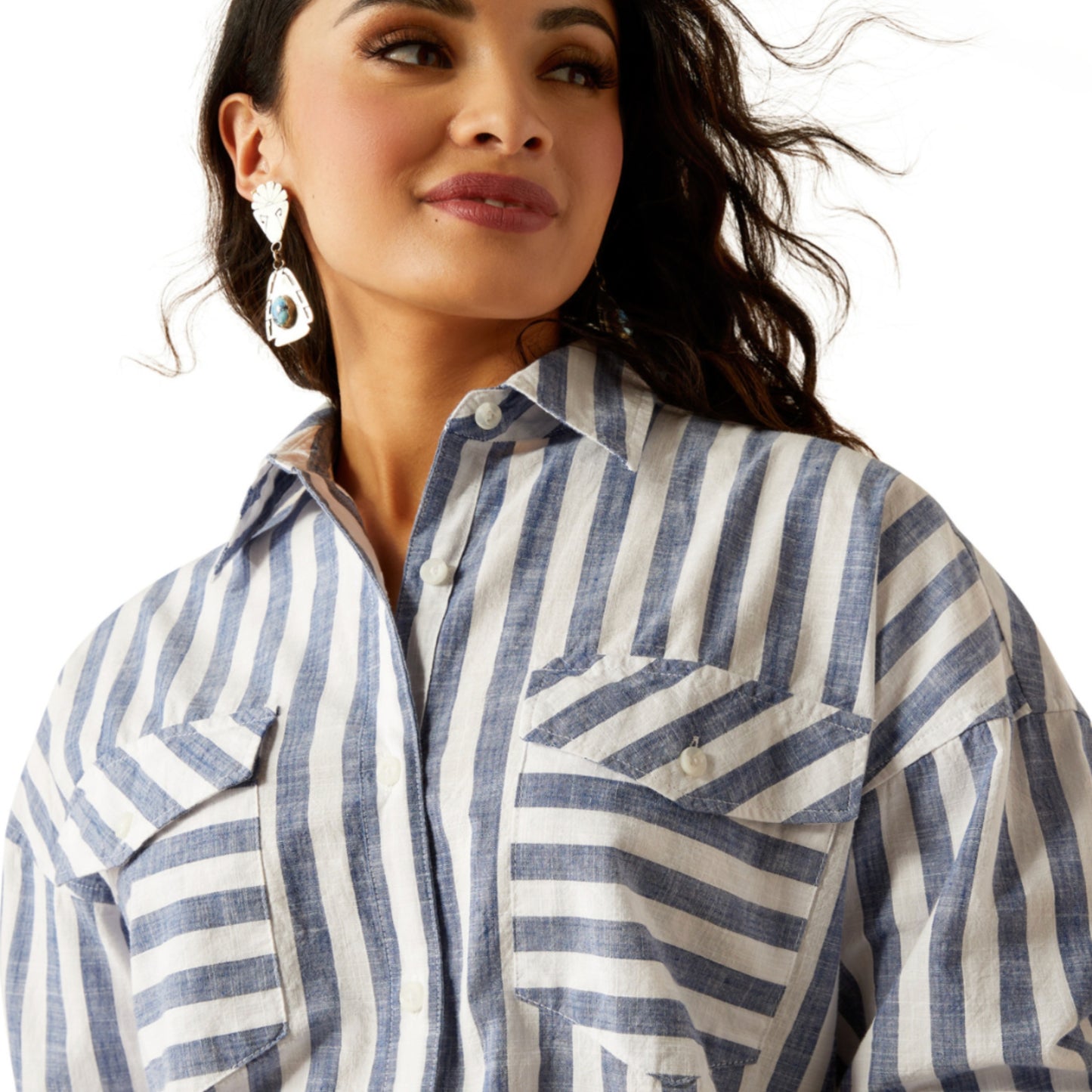 Ariat Wms Baggy Button Up LS Shirt - EQ Saddlery