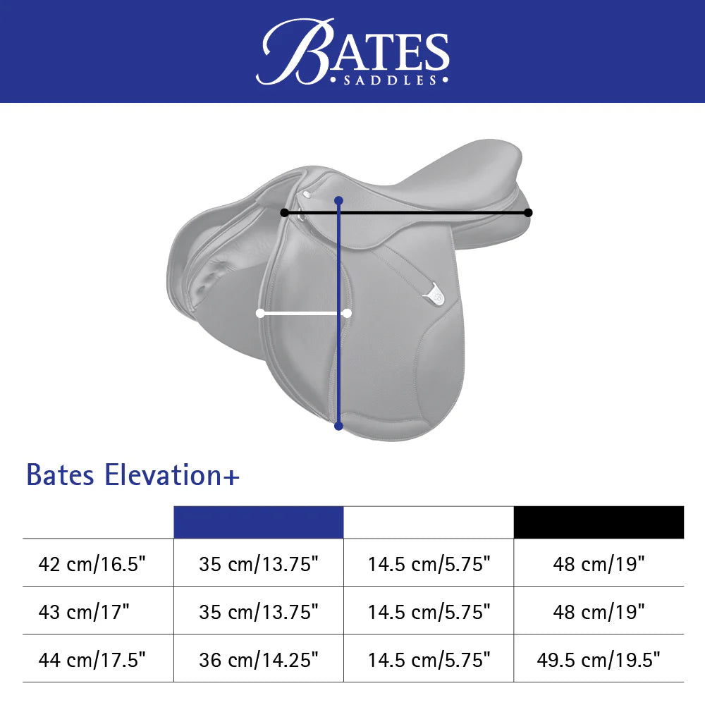 Bates Elevation DS Plus Rear FB CAIR Saddle 17 inch - EQ Saddlery