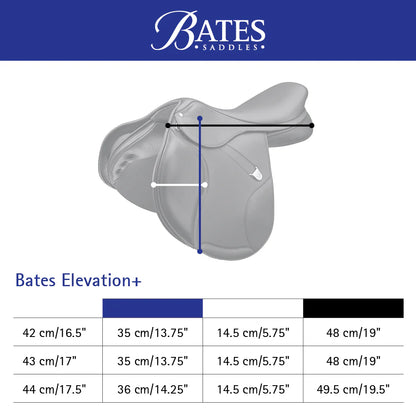 Bates Elevation DS Plus Rear FB CAIR Saddle 17 inch - EQ Saddlery