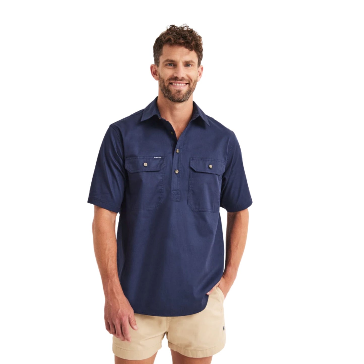 RB Sellars Mens Burton Half Button Short Sleeve Light Weight Workshirt - EQ Saddlery