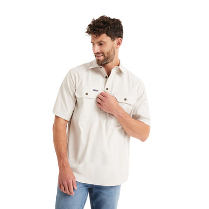 RB Sellars Mens Burton Half Button Short Sleeve Light Weight Workshirt - EQ Saddlery