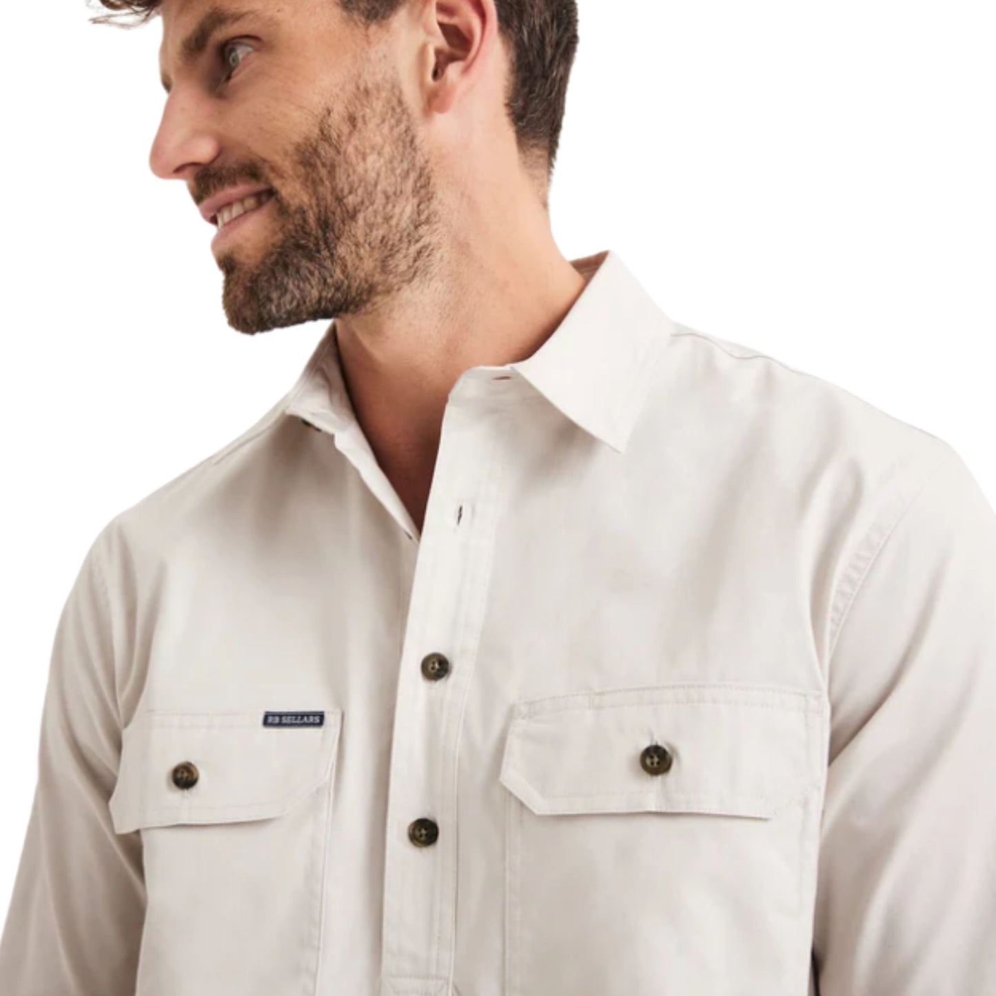 RB Sellars Mens Burton Half Button Short Sleeve Light Weight Workshirt - EQ Saddlery
