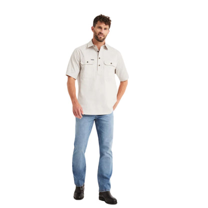RB Sellars Mens Burton Half Button Short Sleeve Light Weight Workshirt - EQ Saddlery