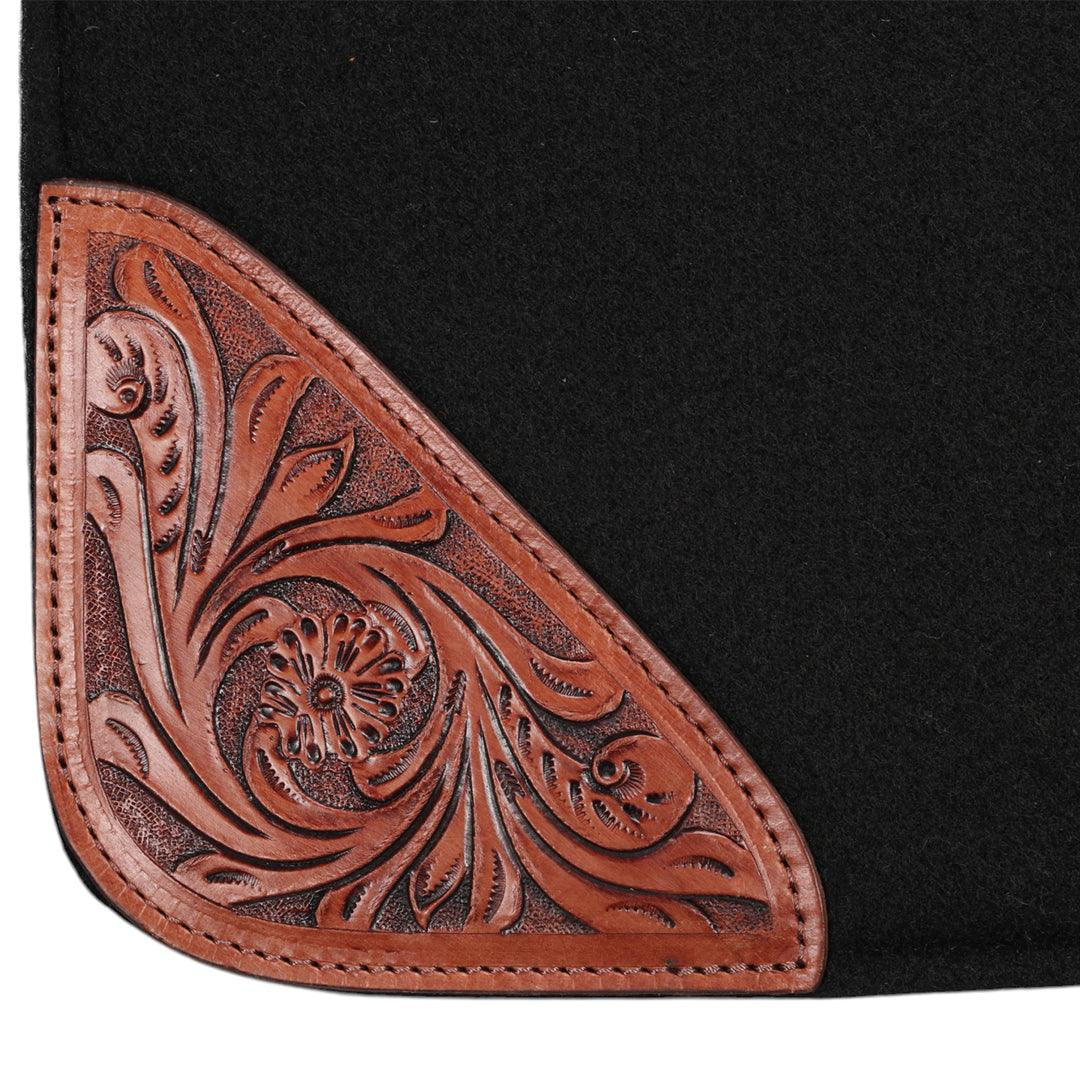 Fort Worth Floral Tooled Felt Saddle Pad
