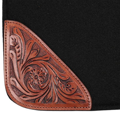 Fort Worth Floral Tooled Felt Saddle Pad