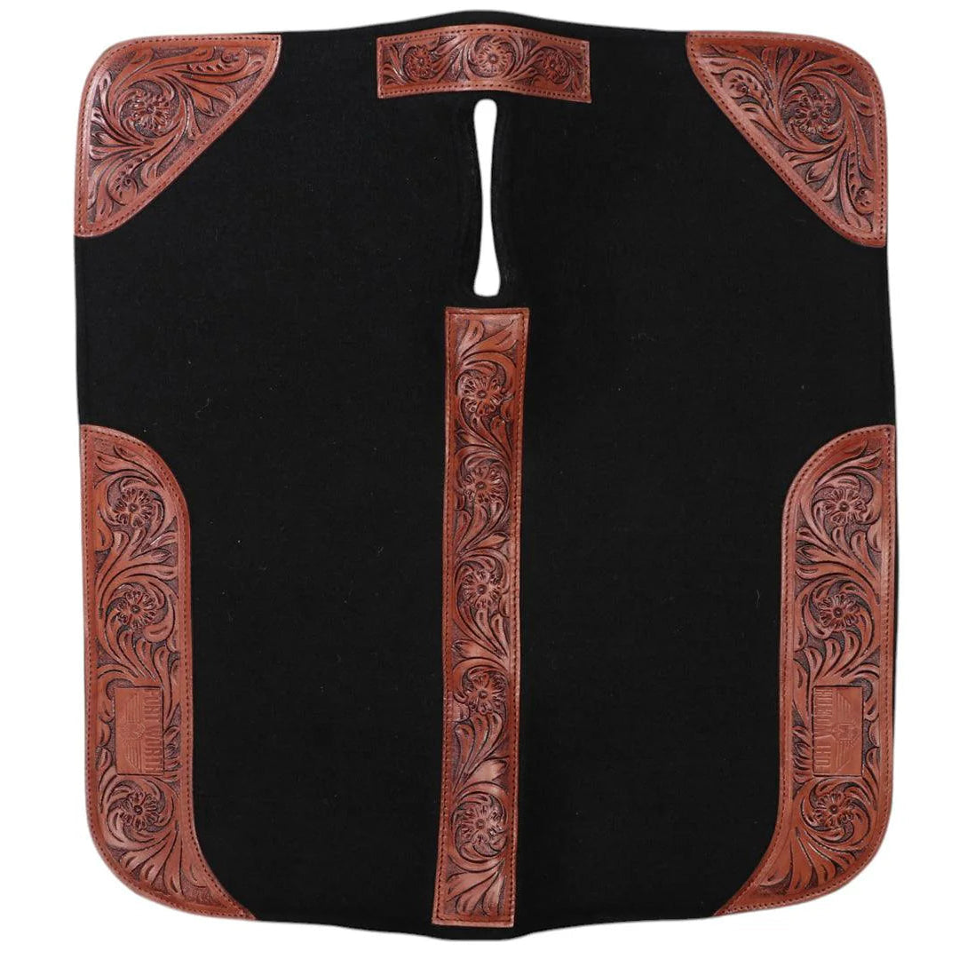 Fort Worth Floral Tooled Felt Saddle Pad
